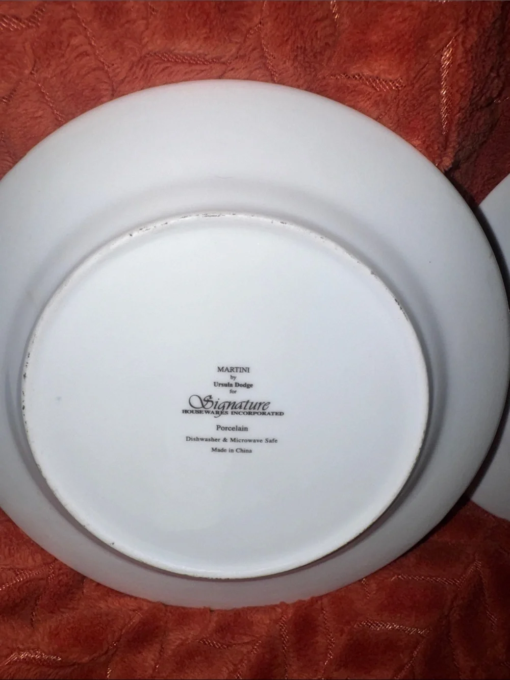 Signature Housewares Ursula Dodge Martini Cocktail Appetizer Salad Plates Set of